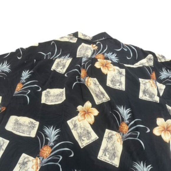 Jamaica Jaxx Silk Hawaiian Shirt Mens XL Black Button Up Short Sleeve EUC - Picture 6 of 10